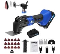 Cordless Oscillating Multi-Tool, 21V 1.5Ah Lithium-Ion, 6 Variable Speed, 4° Oscillation Angle, Quick Change Blade System, Battery and Charger Include, 22-Piece Kit, Blue