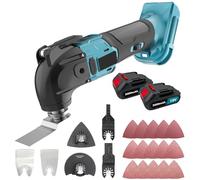 Cordless Oscillating Multi Tools for Makita 18V, Cordless Oscillating Tool with Brushless Motor, 4° Oscillation Angle for Cutting, Carving, Drilling, Sanding, Including 2PCS 3.0Ah Battery