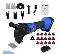 Cordless Oscillating Tool,2000 RPM Brushless Multifunction Tool,Oscillating 4°,Quick Change System,6 Speed,Oscillating Multi-Tool with Saw Blades Sanding Papers,21V 1.5Ah Li-Ion Battery & Charger