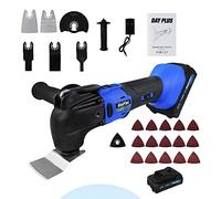 Cordless Oscillating Tool,Brushless 2000 RPM Multifunction Tool with 4° Oscillating,6 Speed,21 V 1.5Ah Li-Ion Battery & Charger,22 PCS Accessories,Multi DIY Tool for Cutting,Sanding and Grinding