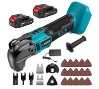 Cordless Oscillating Tool with 2 Battery, Brushless Motor Battery Powered Oscillating Multitool, 4°Oscillation Angle, 6 Variable Speeds, 26pcs Accessories for Metal & Wood Scraping, Cutting, Sanding