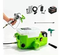 Cordless Paint Sprayer, 21V Battery-Powered Spray Gun, 500W High Power, 6 Speeds, Backpack Design, Ideal for Exterior Walls and Fences, Includes 2 Batteries