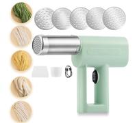 Cordless Pasta Maker, 50W Handheld Electric Noodle Machine with 5 Discs, Portable Automatic Spaghetti Tool for Homemade Ramen, Compact Kitchen Gadget for Family Fun