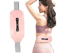 Cordless Period Cramp Relief Massager Belt, Pink and White, 3 Speed Settings, LED Display, Heating Pad with Multiple Massage Modes for Menstrual Pain Relief