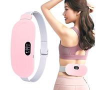 "Cordless Period Cramp Relief Massager Belt with 3 Speed & 3 Crampfree Massage Modes | The Ultimate Heating Pad for Period Cramps Led Display (Pink & White Belt)"