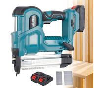 Cordless Pin Nailer and Stapler with Auxiliary Lighting and Batteries for Cabinet Refurbishment and Skirting Board Fixing