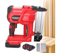 Cordless Pin Nailer, Handheld Electric Brad Nailer, 2 in 1 Nailers & Staplers, with Auxiliary Lighting, 2 * 2.0 Ah Batteries, for Cabinet Refurbishment, Skirting Board Fixing Red