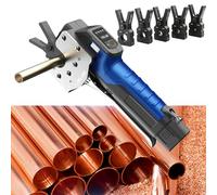 Cordless Pipe Flaring Tool with Auxiliary Lighting, Battery Operated for 90 Flares, Includes Multiple Chucks