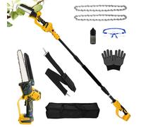 Cordless Pole Saw 180°Adjustable Head Telescopic Chainsaw 8.5ft Long Reach