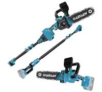 Cordless Pole Saw 2 in 1 Brushless Electric Chainsaw 8 Inch for Makita 18V Battery (Not Included) Max Extension 14.8 ft, Multi-Angle Electric Chainsaw with