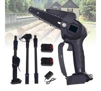 Cordless Pole Saw, 2 in 1 High Branch Saw & 6 Inch Mini Handheld Chainsaw, 3 Sections 5.9Ft Extension, 21V 2 x 1.5 Ah Battery and Charger, Adjustable Head, Long Reach Chainsaw for Garden Tree Trimming