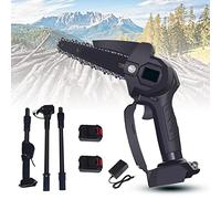 Cordless Pole Saw, 2 in 1 High Branch Saw & 6 Inch Mini Handheld Chainsaw, 3 Sections 5.9Ft Extension, 21V 2 x 1.5 Ah Battery and Charger, Adjustable Head, Long Reach Chainsaw for Garden Tree Trimming