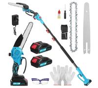 Cordless Pole Saw 6.7Ft, 2 in 1 High Branch Saw & 6 Inch Mini Chainsaw Cordless with Extension Pole, Brushless Electric Pole Saw Long Reach Chainsaw Battery Powered Pole Saw for Tree Trimming