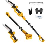 Cordless Pole Saw for Dewalt 20V Max Battery (No Battery), 8 Inch Brushless Electric Chainsaw with 9 Feet Extension Pole, 15 Feet Long Reach for