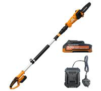Cordless Pole Saw with Battery & Charger - Electric Tree Pruner Extends to 2.4m, Lightweight Design, 200mm Adjustable Cutting Head with Heavy Duty 10mm Teeth, Telescopic Garden Branch Cutter
