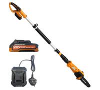 Cordless Pole Saw with Battery & Charger - Electric Tree Pruner Extends to 2.4m, Lightweight Design, 200mm Adjustable Cutting Head with Heavy Duty 10mm Teeth, Telescopic Garden Branch Cutter