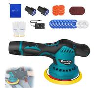 Cordless Polisher, 125-150mm Buffing Pad, for Polishing and Waxing Car, Car Polisher with 2 PCS 2.0Ah Batteries, 8 Adjustable Speed and LED Display