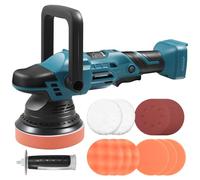 Cordless Polisher, 6-Speed Car Polisher, Mini 5-Inch Cordless Polishing Machine Set, 125 mm Polishing Sponge, for Removing Paint and Mortar, Polishing, Sanding, for Maki-ta 18 V (Without Battery)