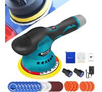 Cordless Polisher and Buffers with 2pcs Li-ion Batteries, Polishing and Sanding Pads, Variable Speed Buffer & Sander Machine Kit for Car Detailing, Sanding, Polishing, Waxing