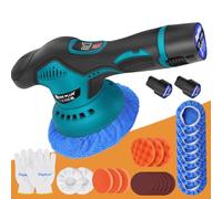 Cordless Polisher and Sander with 2 x 12V 2.0Ah Batteries and Charger, Electric Polisher Kit, 8 Variable Speed, Extra 22 Attachments for Car Waxing/Polishing/Scratch Repair