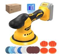 Cordless Polisher Kit for Dewalt 20V Battery (No Battery), 6" Brushless Dual Action Random Polishing Machine, 6 Variable Speed 5500 RPM, Orbital Polisher for