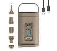 Cordless Portable Electric Air Compressor Inflation Deflation with 5 Nozzles and LED Multifunctional Rechargeable for Pool Mattress Swimming Rings More