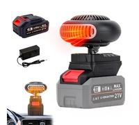 Cordless Portable Heater with Battery, 170W Fast Warming Mini Heater - 2-Temp Settings (30-80°C) - 180° Tilt for Car/Office/Garage - Over-Turn Protection & Silent Operation (1 Battery)