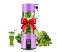 Cordless Portable Personal Size Blender - USB Rechargeable Blender for Smoothies and Shakes, 6 Blades with 380Ml BPA Free Juice Cup, Freshly Squeezed for Picnic/Sprots
