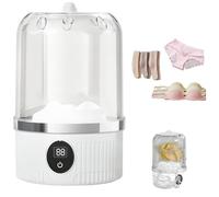 Cordless Portable Washing Machine, Mini Underwear Washer, Cordless USB Rechargeable, Powerful Cleaning for Bra, Socks, Baby Clothes, Travel, Camping, Dorm, 2-Hour Timer, 1L Capacity