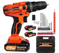 Cordless Power Drill, 21V Drill Set, 2 Batteries 1.5Ah Electric Screwdriver Cordless Combi Drill, 45Nm Power Tools Electric Drill Driver, 25+1 Torque Battery Drill, 2 Speed, LED Light, 29 Accessories