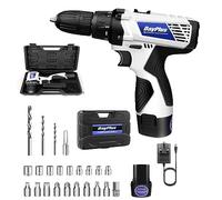 Cordless Power Drill Set Electric Screwdriver Kit Combi Drill with 2-Speed, 18+1 Torque, 3/8" Chuck Handheld Drills Driver with 1500 mAh Batteries, 26PCS Drill Bits, Carry Case, LED Work Light