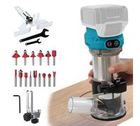 Cordless Power Router Woodworking Compatible with Makita 18V Battery, 800W 30000 RPM Cordless Compact Wood Router with Trim Router Bits, Edge Guide for Woodworking DIY Project