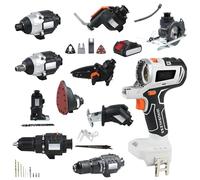 Cordless Power Tool Combo Kit, 10-in-1 Woodworking Tool Set with 6.0AH Battery and Toolbox, Portable Multifunctional Tool Set for Versatile DIY Projects