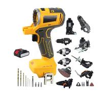 Cordless Power Tool Combo Kit,Hand Drill,Recip Saw,Jigsaw,Circular Saw,Chainsaw,Oscillating Tool,Screwdriver,Impact Drill,Sander w/4.0Ah Battery (Yellow)