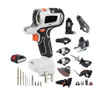Cordless Power Tool Combo Kit,Hand Drill,Recip Saw,Jigsaw,Circular Saw,Chainsaw,Oscillating Tool,Screwdriver,Impact Drill,Sander w/4.0Ah Battery (White)