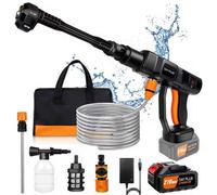 Cordless Pressure Washer, Portable Power Washer With 4.0Ah Battery 6-In-1 Nozzle, Handheld Brushless High-Pressure Car Washer