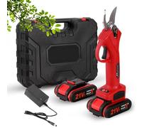 Cordless Pruning Shears Electric Scissors Brushless Compatible with 2 * 1200mAh Battery Rechargeable Secateurs with Sharpening Stone Max Opening 25mm for Pruning Fruit Trees Steel