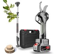 Cordless Pruning Shears with Extendable Pole & LCD Display - Ergonomic, Lightweight, Rechargeable Garden Tool for Hedge, Bush & Orchard Care - Includes 1 Battery
