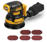 Cordless Random Orbit Sander Compatible with Dewalt 20V Battery (No Battery), 125mm Brushless Electric Orbital Sander with 4000-8000rpm 3 Variable Speed, 21 Sandpaper and Dust Collector