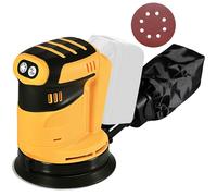 Cordless Random Orbital Sander, 5 Inch Electric Palm Sander Tool Fits DeWalt 20V Battery, 6 Speed Max 25,000RPM with Dust Collector for Woodworking Metal Plastic