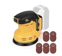 Cordless Random Orbital Sander Compatible with DeWalt 20V Battery, 3 Speed 9700-19000RPM, 125mm Brushless Rotary Sander with 25Pcs Sandpapers for Sanding and Polishing Wood, Plastic & Metal