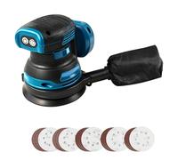 Cordless Random Orbital Sander Compatible with Makita 18V Battery, 125mm Brushless Electric Random Orbit Sanders, 11000 RPM Battery Palm Sander, 3 Variable Speeds with 20pcs Sandpaper