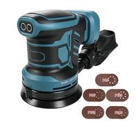 Cordless Random Orbital Sander Compatible with Makita 18V Battery, 6-Speed 21000RPM, 350W Brushless Electric Sander with 25pcs 125mm Sandpaper, Dust Collection System for Sanding Polishing