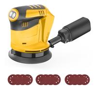 Cordless Random Orbital Sander for Dewalt 18V Battery, 125MM 3 Variable Speed Orbit Hand-Sander with 12 Sandpapers, Dust Collection Bag for Woodworking, Sanding & Polishing (Tool Only)