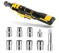 Cordless Ratchet for Dewalt 18V 20V Batteries, 3/8‘ Electric Ratchet Kit with 7 Sockets, 16cm Cordless Ratchet Kit, 1/4’ Adapter, Tool Only, Batteries Not Included