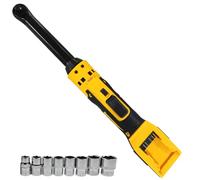 Cordless Ratchet Wrench Compatible with Dewalt 18V 20V, 3/8" Electric Ratchet, 80N.m LED Light Battery Ratchet with 7 Socket,1/4" Adapter(NO Battery)