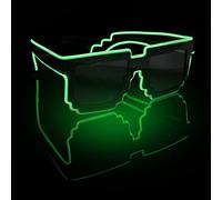 Cordless Rave Mode Sunglasses Glasses DJ Neon Party Up Glowing With 4 Light Halloween masks Adults(1-Green,One Size)