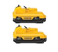 Cordless Rechargeable ，DCB120 Lithium ion Batteries | Compatible For Dewalt， 12V 3.0Ah Battery DCB124 DW089LG DCD701F2 Power Tools/Laser Level(2 PCS 3.0Ah)