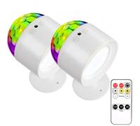 Cordless Rechargeable LED Wall Sconce with Remote Control, 3 Color Temperatures & Sound-Activated Disco Ball Mode for Bedroom, Living Room, Party