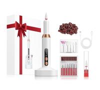 Cordless Rechargeable Nail Drill Kit, 12 Professional Bits & 36 Sanding Bands, 30000RPM Electric Nail Drill Machine, Dual Rotation Ambidextrous Electric Nail File for Acrylic, Gel & Natural Nails